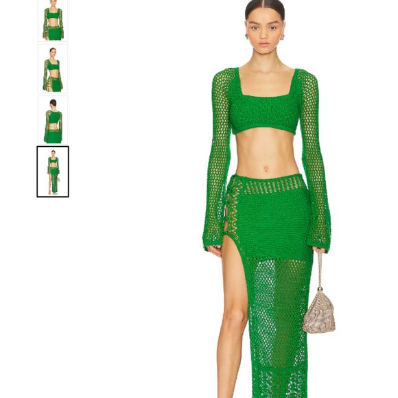 NBD Green Crochet Skirt - Picture 1 of 1